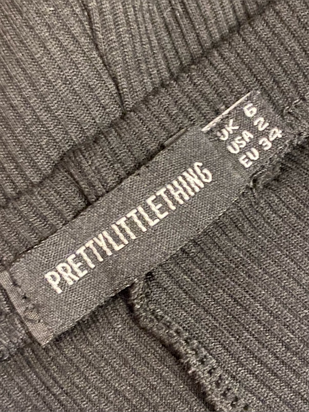 PrettyLittleThing 90s Black Ribbed Flared Pants - Picture 3 of 5